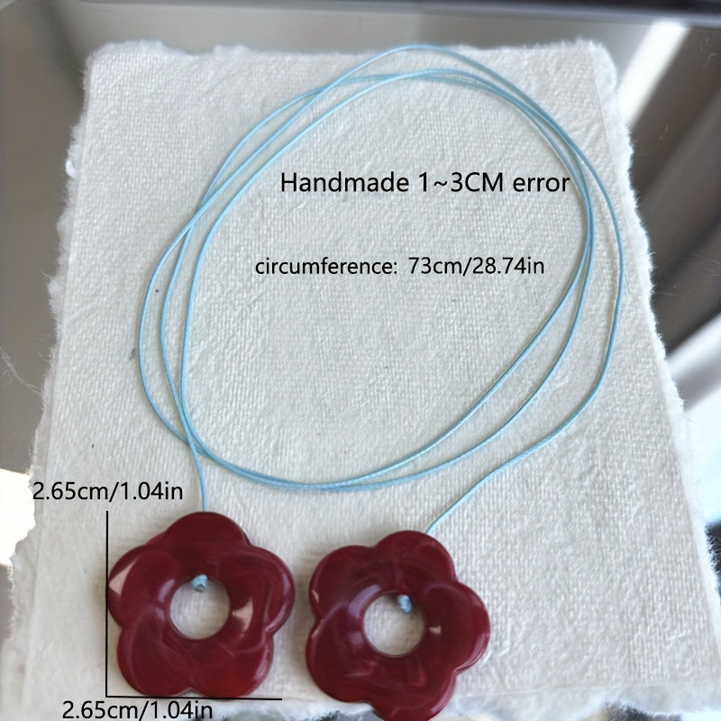 Flowers Cord Necklace