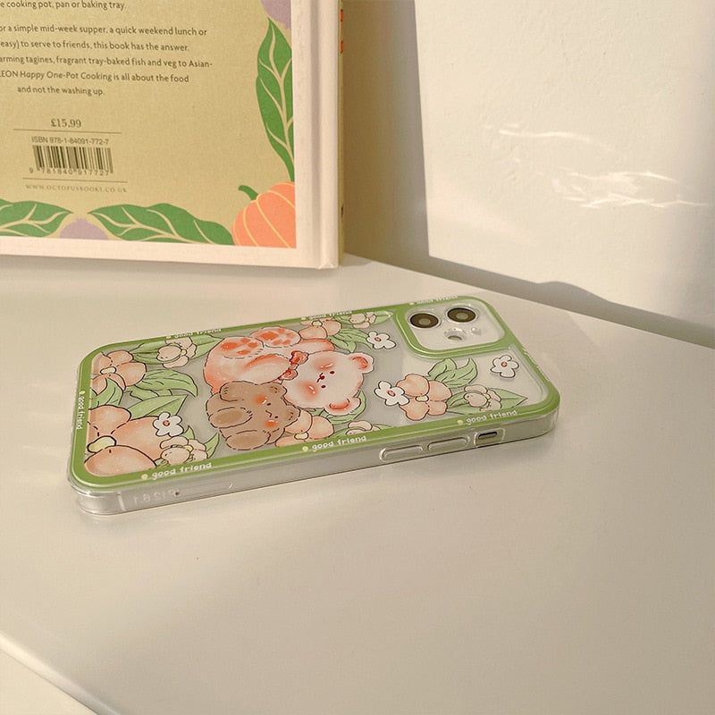 Bear Flower Garden iPhone Phone Case