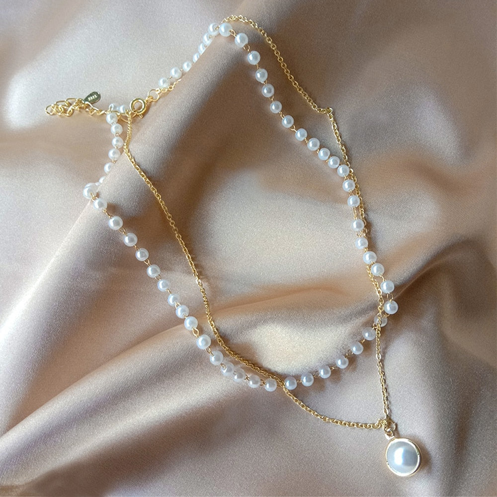 Coquette Double Layered Pearl Necklace