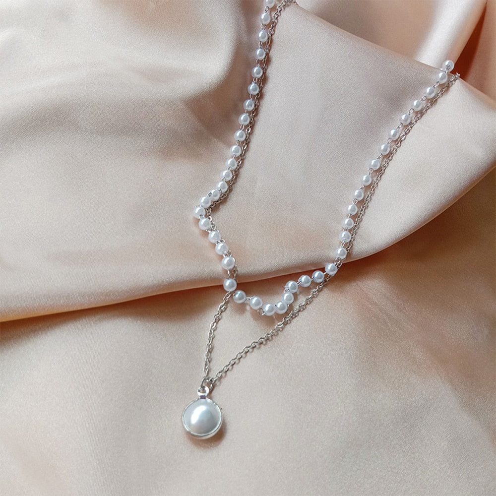 Coquette Double Layered Pearl Necklace
