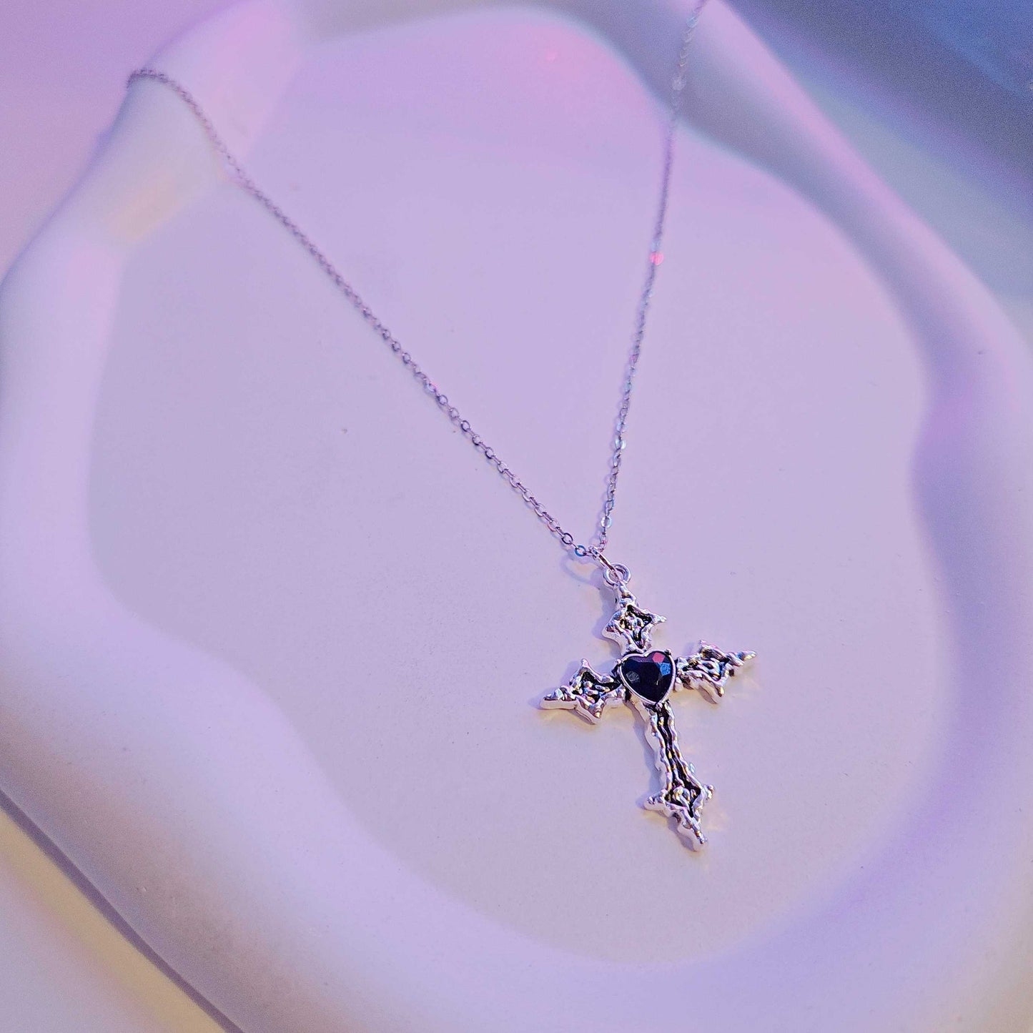 Cross Heart Y2K Necklace