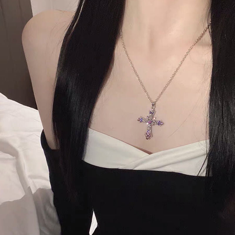 Pink Coquette Cross Necklace