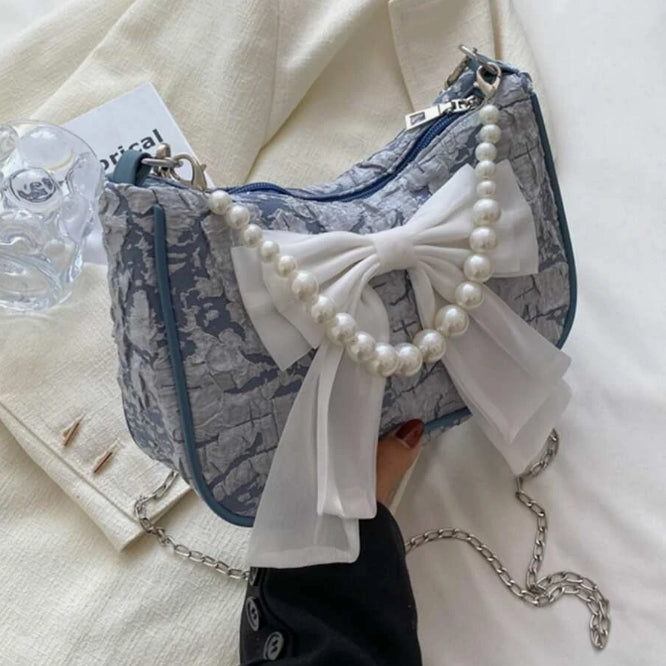 Coquette Pearl Bowknot Bag