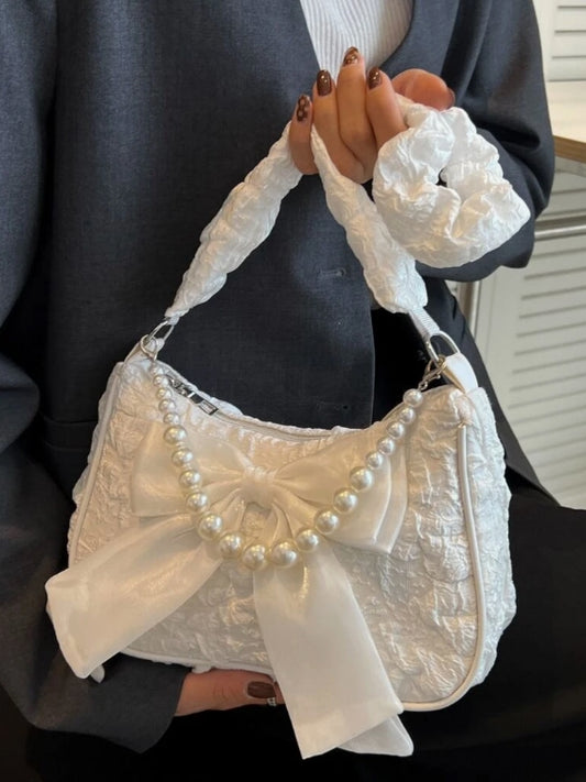 Coquette Pearl Bowknot Bag