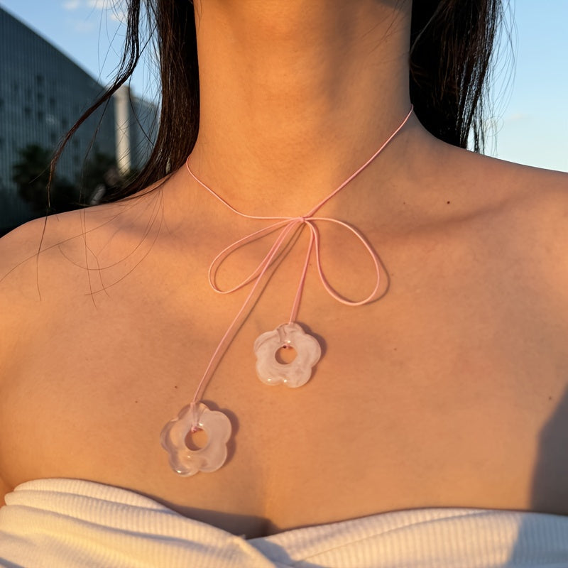 Flowers Cord Necklace