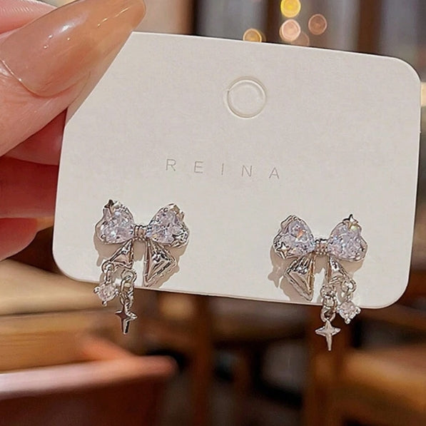 Coquette Crystal Bowknot Earrings