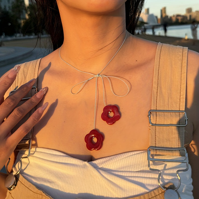 Flowers Cord Necklace