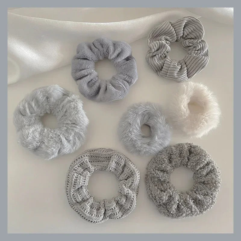 Cozy Fluffy Scrunchies Set 7pcs