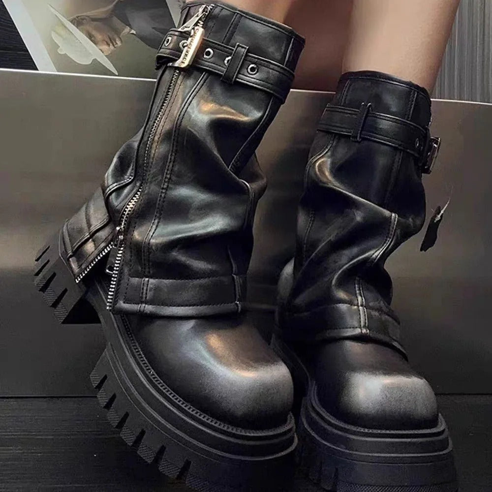 Fold Over Chunky Boots