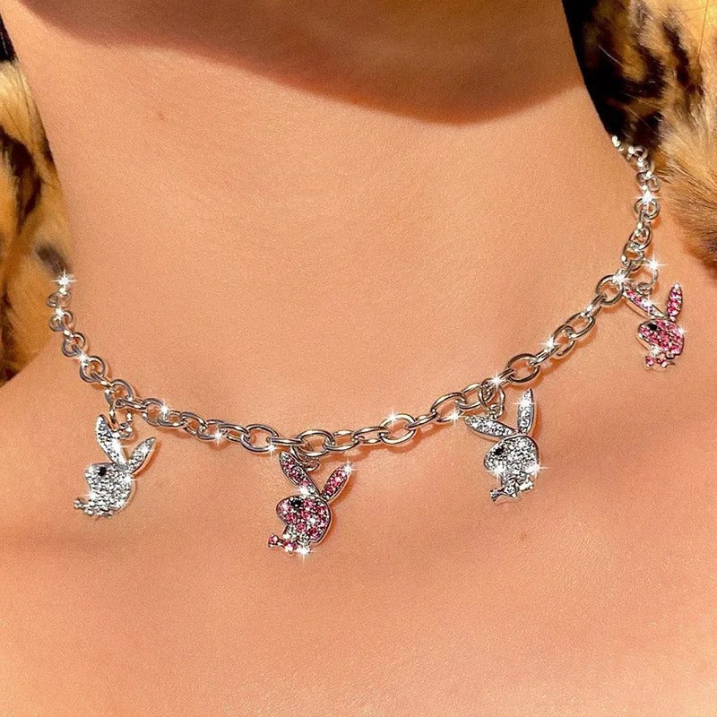 Play Bunny Rhinestone Necklace