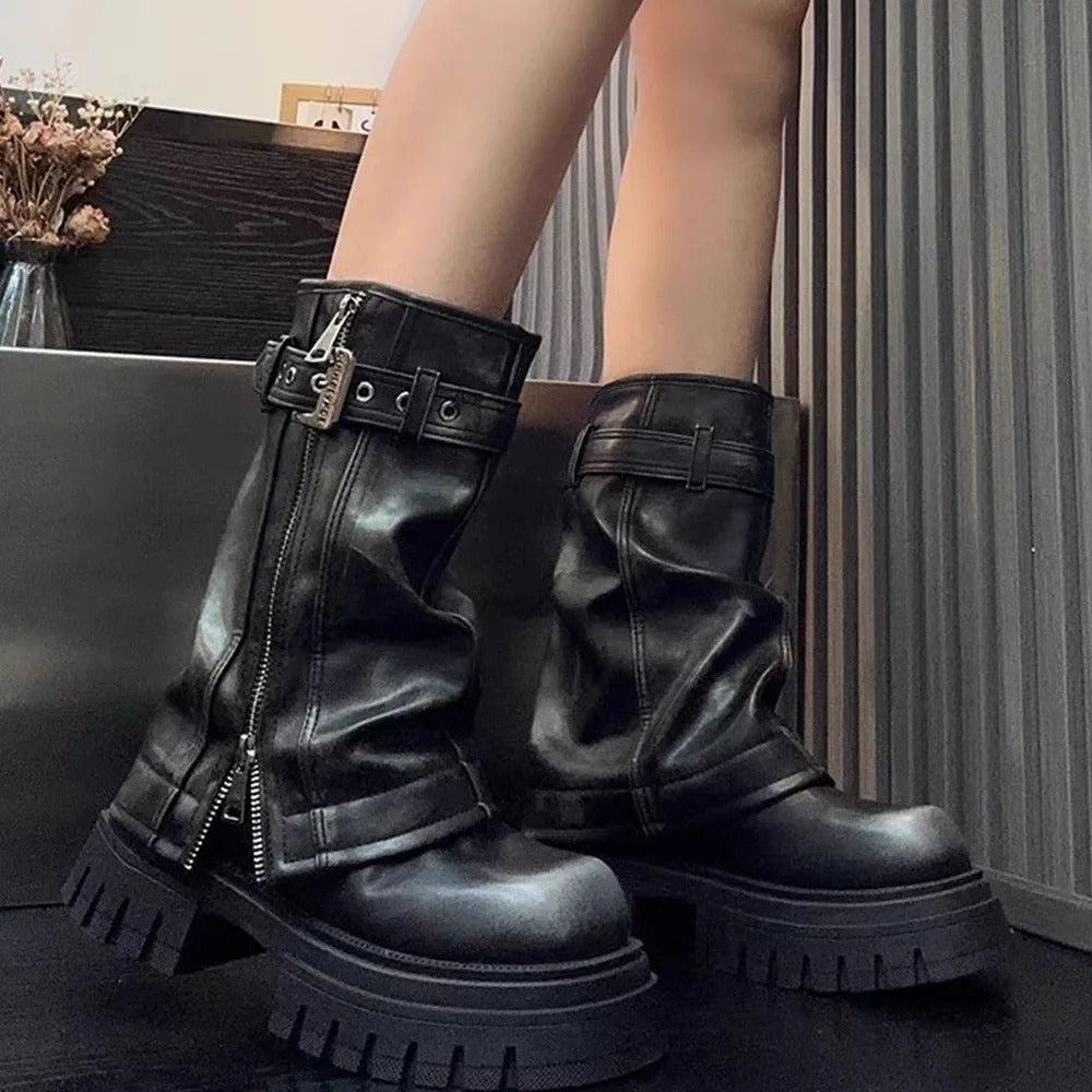 Fold Over Chunky Boots