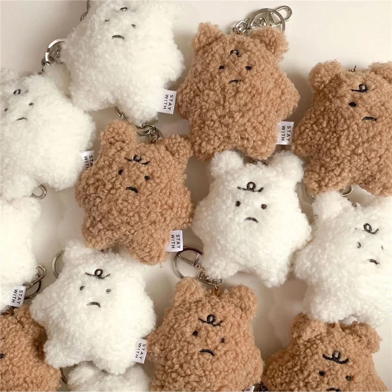 Fluffy Grumpy Bear Keychain