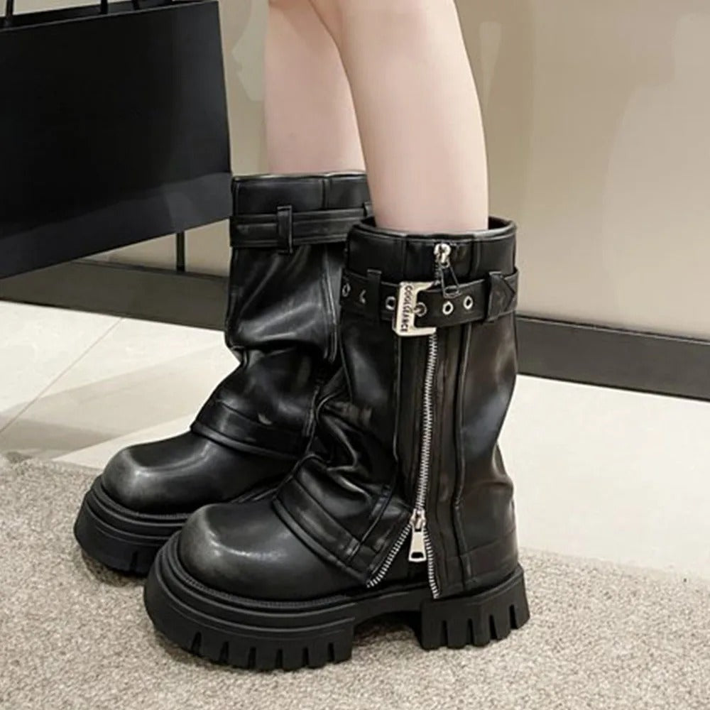 Fold Over Chunky Boots - Main Image