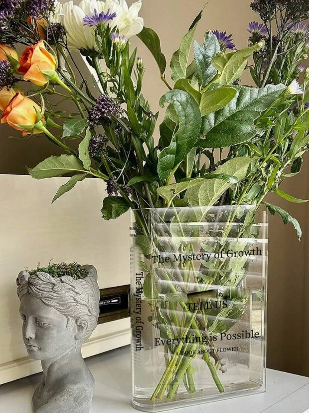 Clear Book Shaped Vase