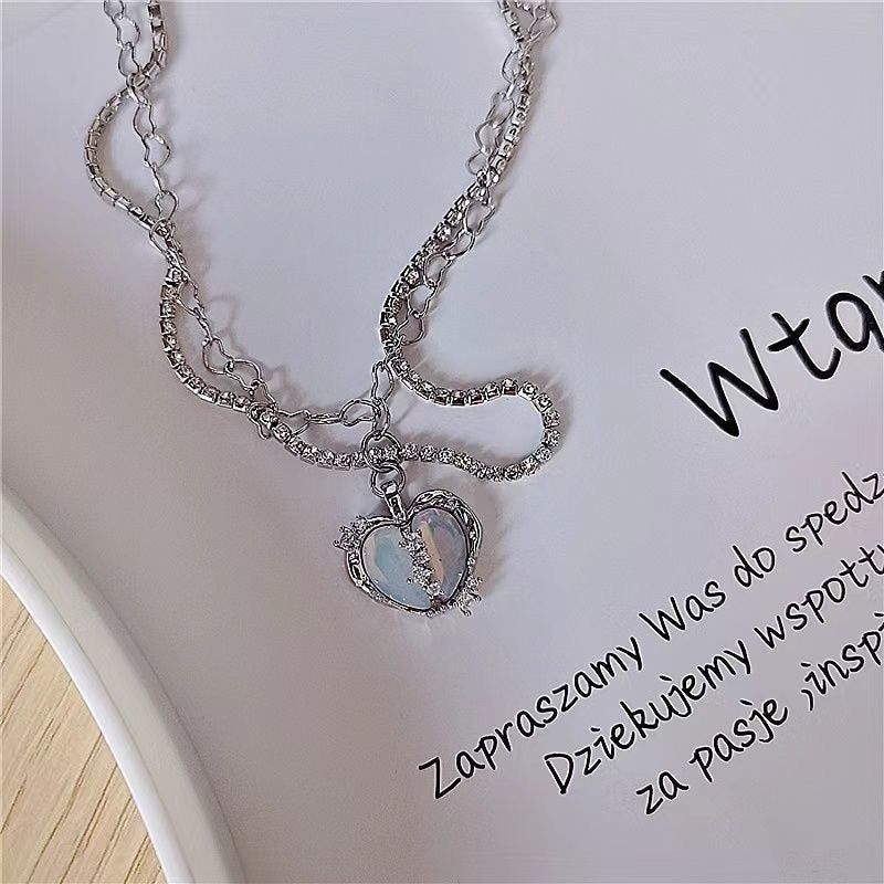 Coquette Crystal Heart Necklace