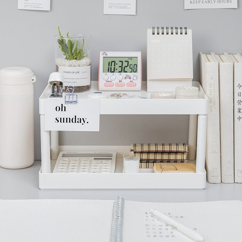 Double-layer White Shelf