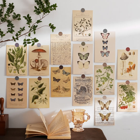 Butterflies & Mushrooms Cottagecore Aesthetic Postcards 30pcs