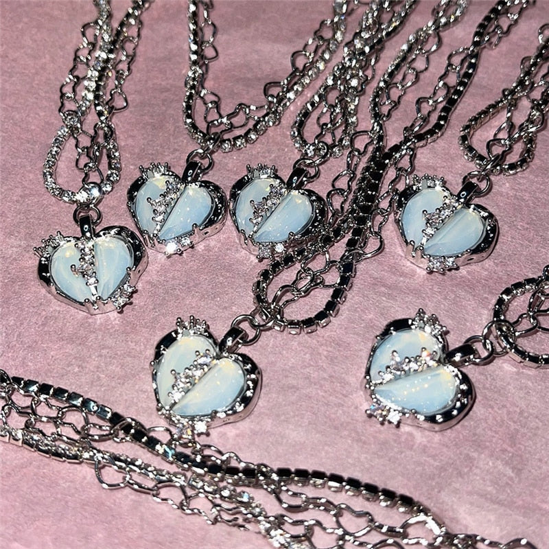 Coquette Crystal Heart Necklace