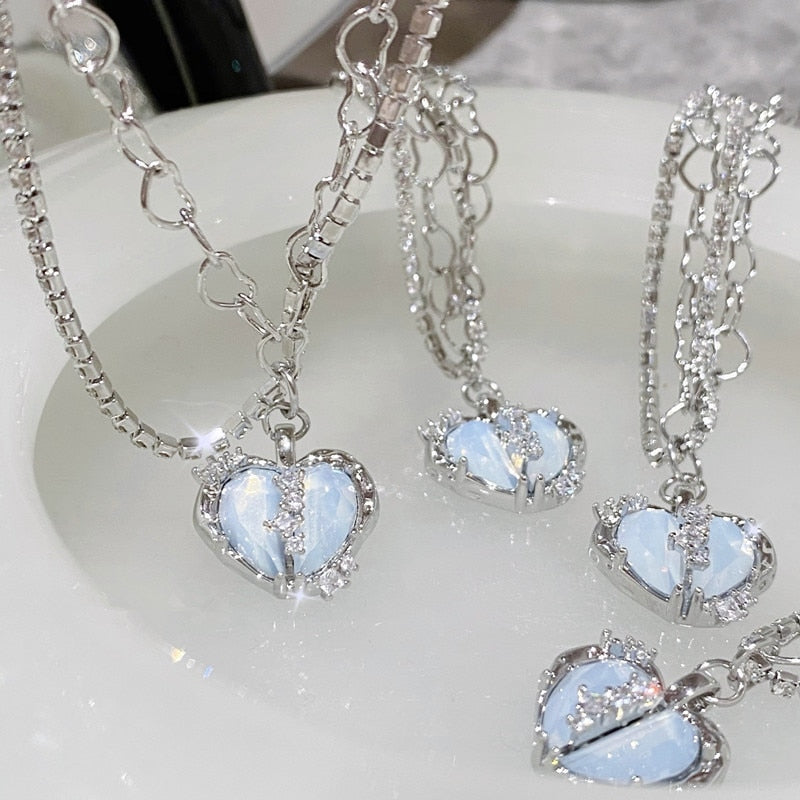 Coquette Crystal Heart Necklace