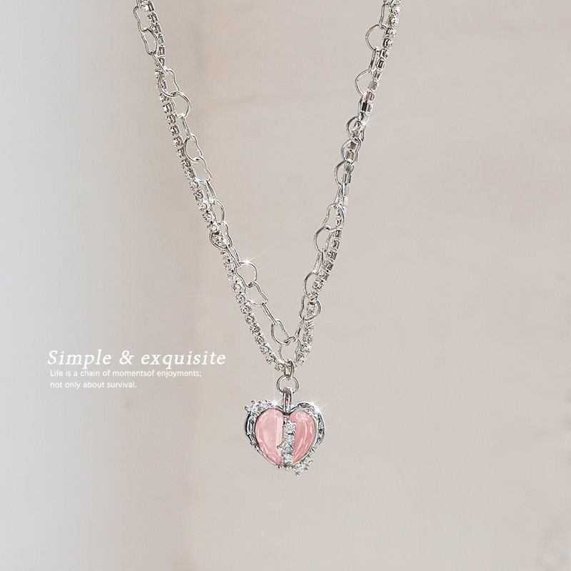 Coquette Crystal Heart Necklace