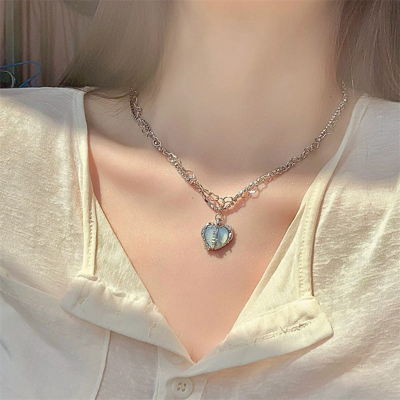 Coquette Crystal Heart Necklace