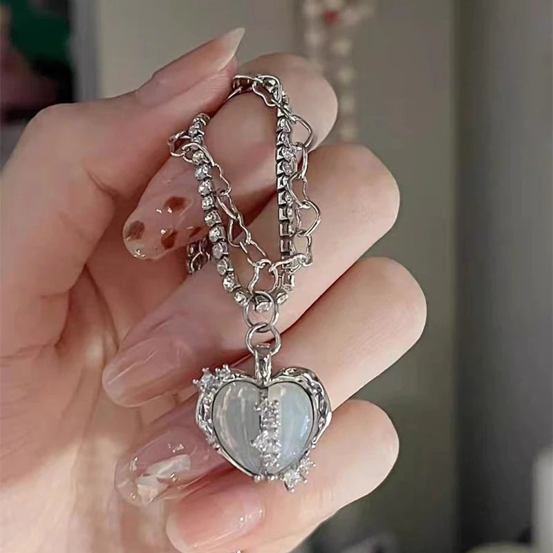 Coquette Crystal Heart Necklace