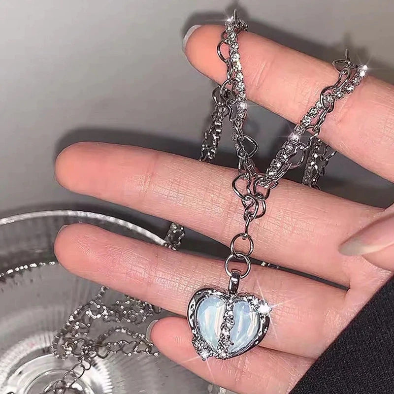 Coquette Crystal Heart Necklace