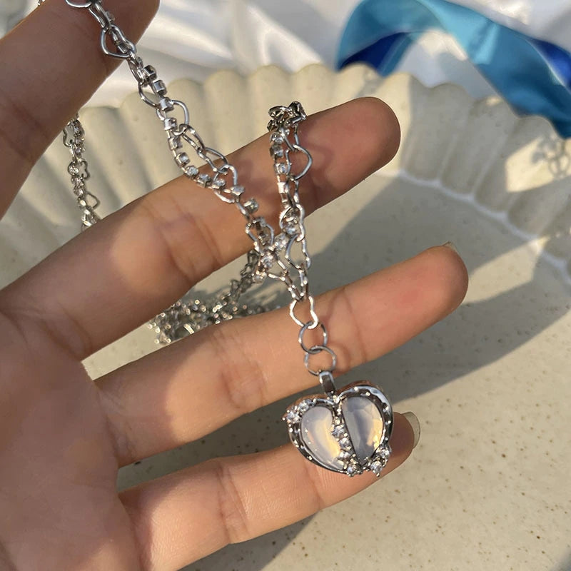 Coquette Crystal Heart Necklace