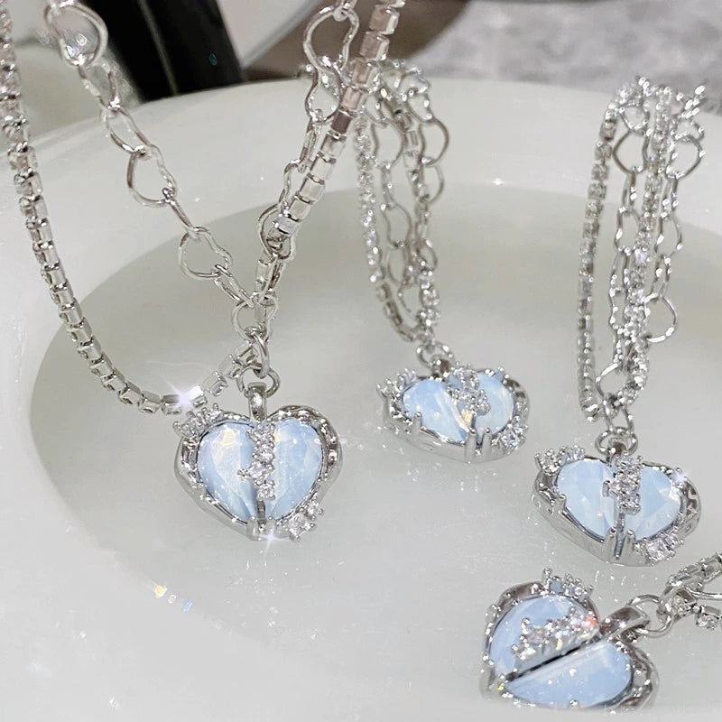 Coquette Crystal Heart Necklace