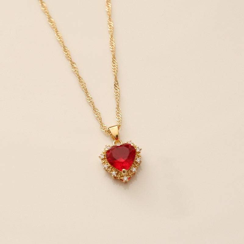 Ophelia Crystal Heart Pendant Necklace - Venus&Orion