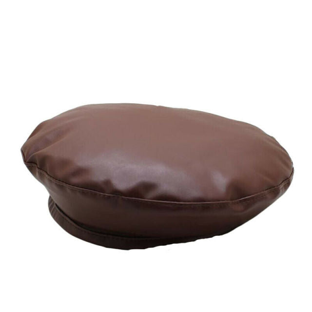 Faux Leather Beret