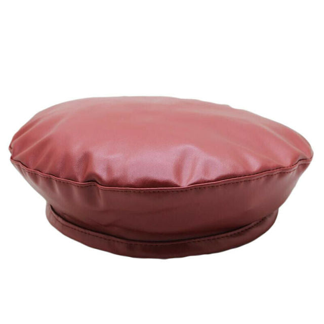 Faux Leather Beret