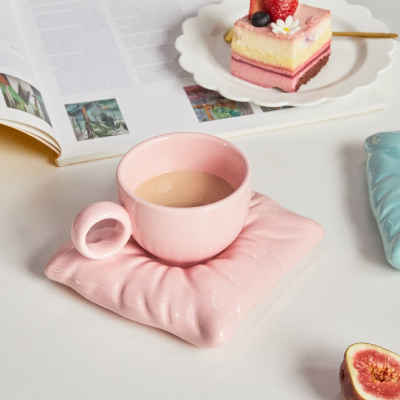 Ceramic Cup with Pillow Coaster