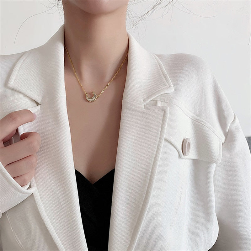 Crescent Moon Pendant Necklace