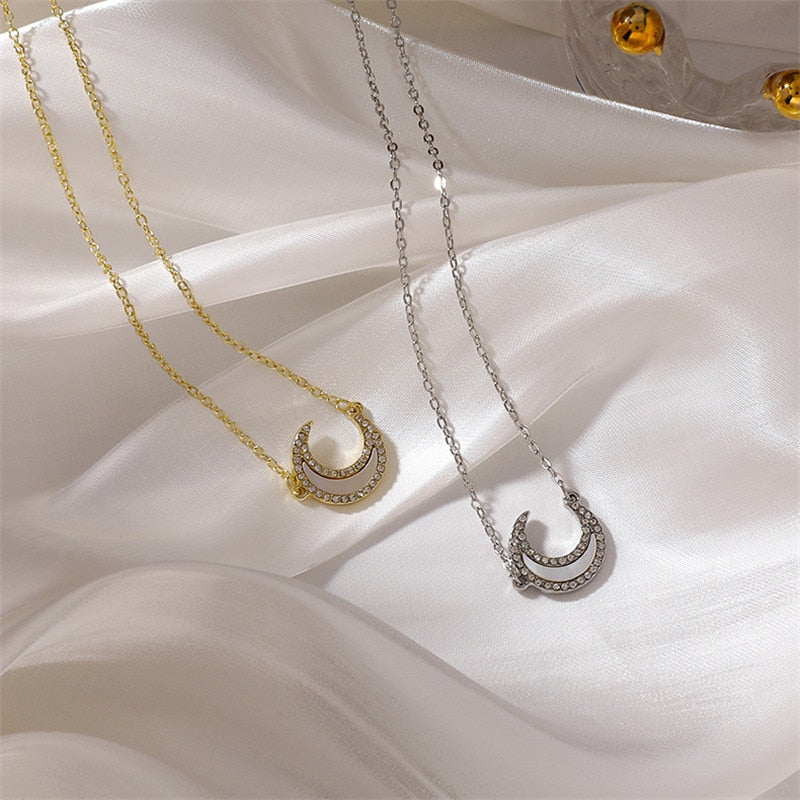 Crescent Moon Pendant Necklace