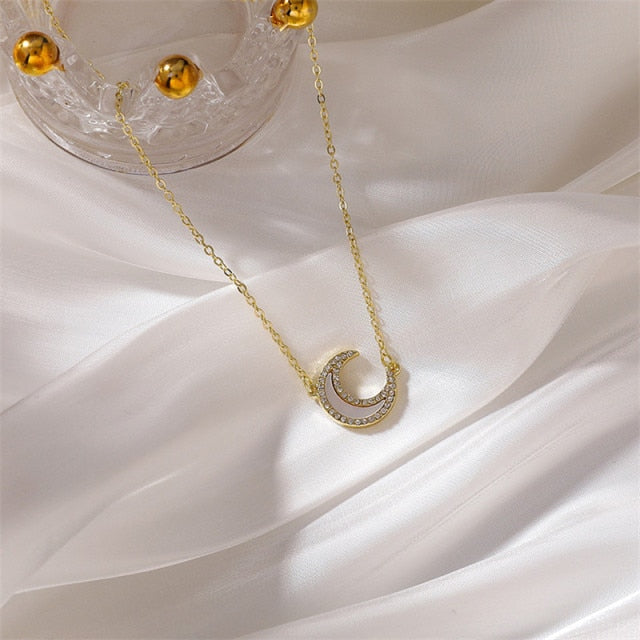 Crescent Moon Pendant Necklace