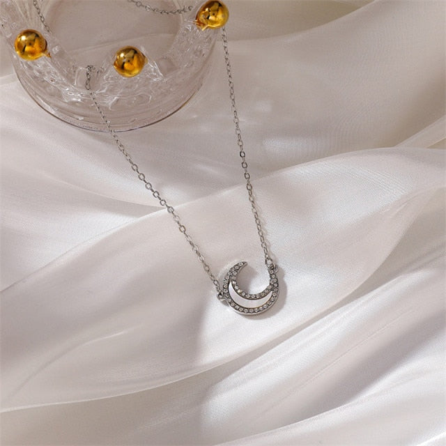 Crescent Moon Pendant Necklace
