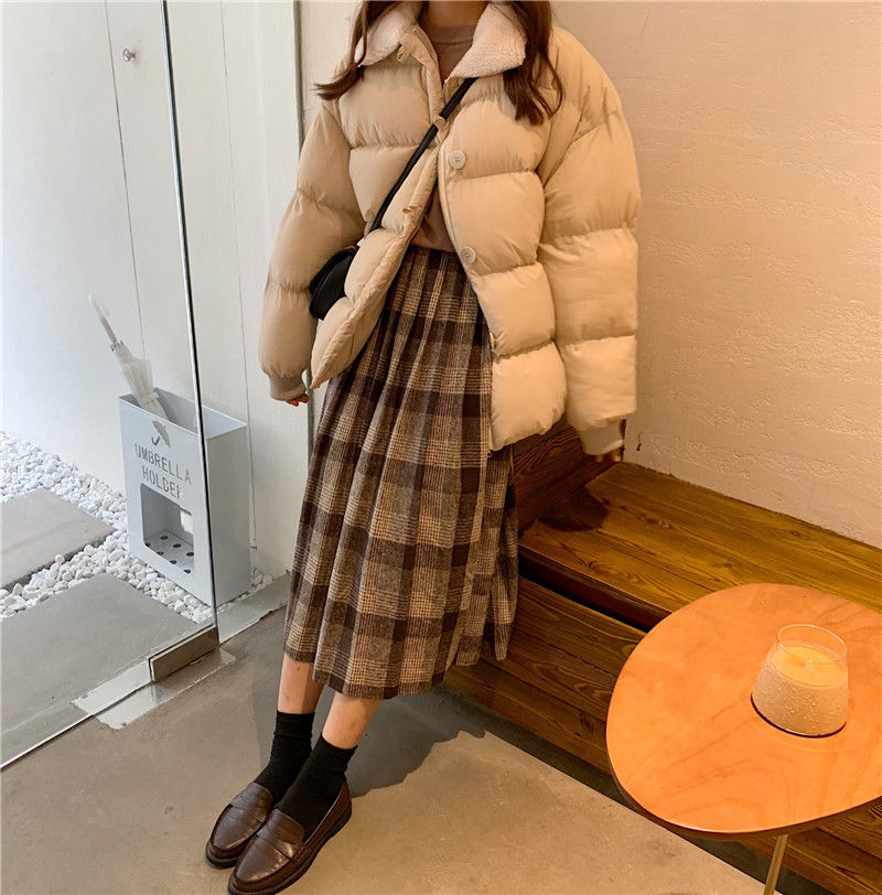 Academia Pleated Plaid Skirt