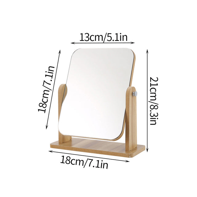 Rotating Minimalist Wooden Mirror