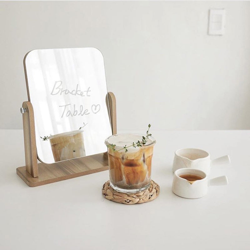 Rotating Minimalist Wooden Mirror