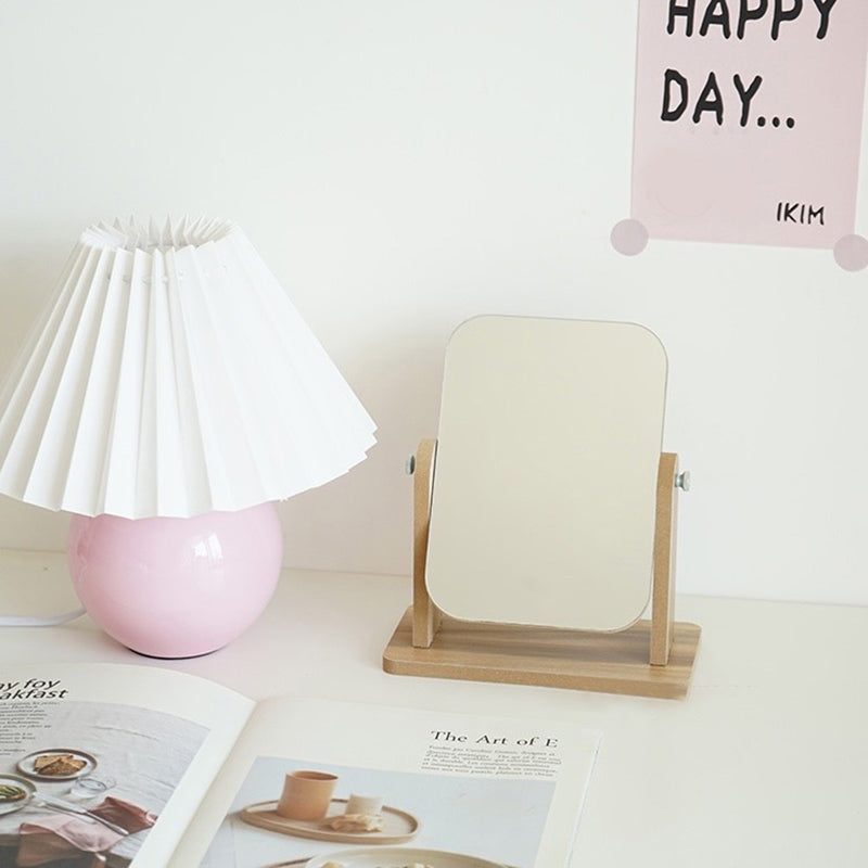 Rotating Minimalist Wooden Mirror