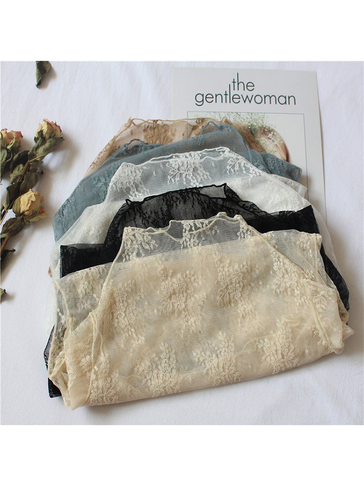 Mesh Lace Floral Blouse