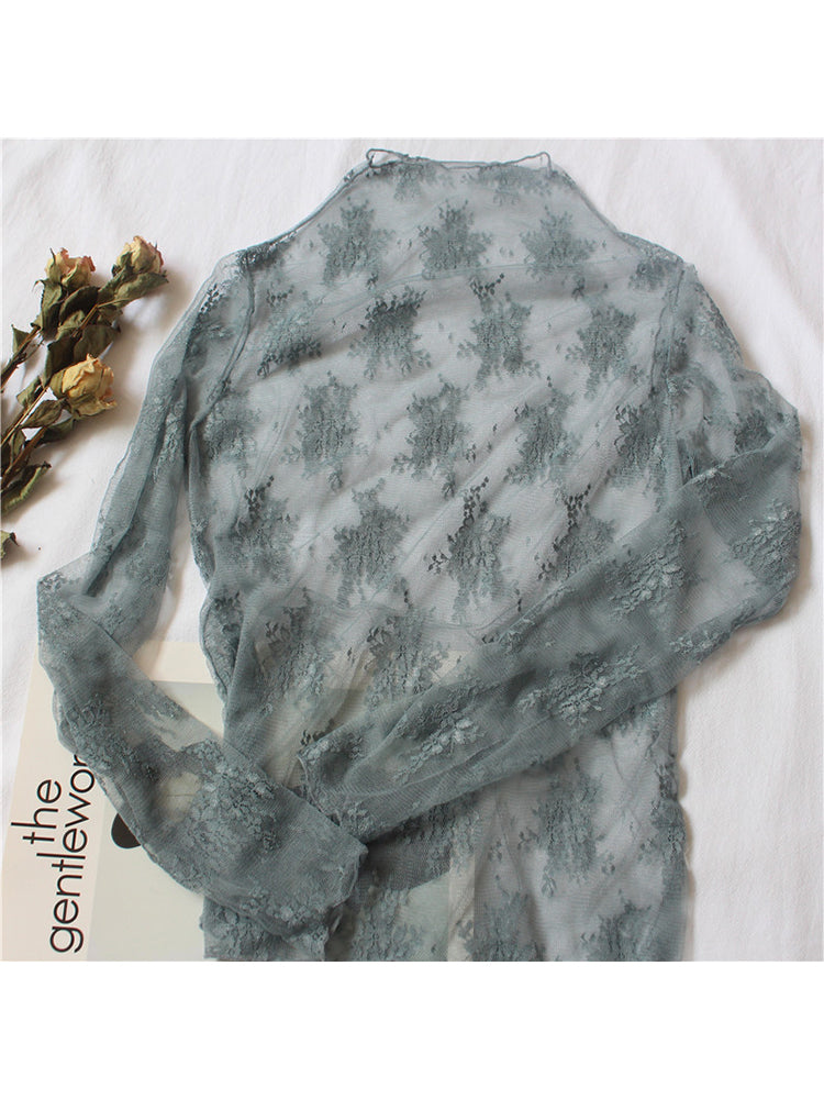 Mesh Lace Floral Blouse
