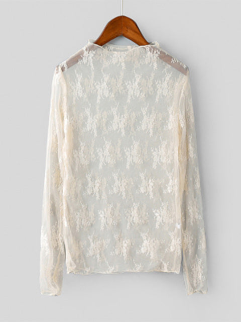 Mesh Lace Floral Blouse