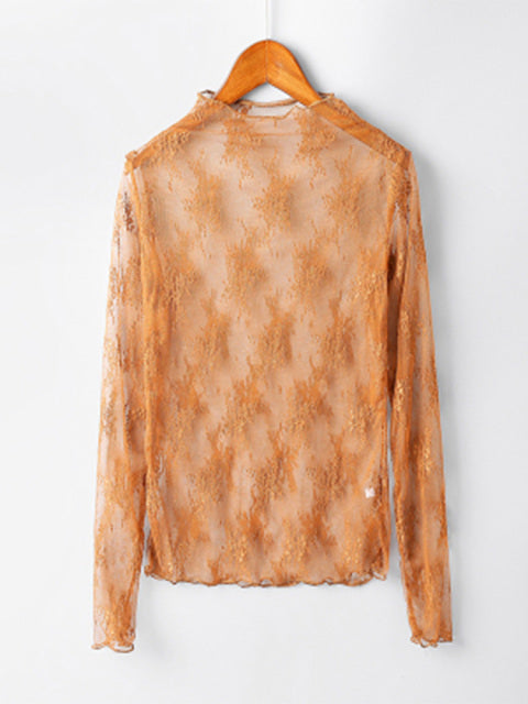 Mesh Lace Floral Blouse