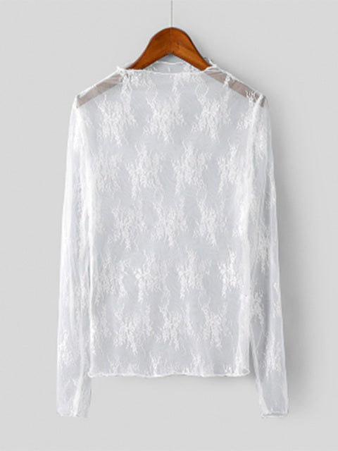 Mesh Lace Floral Blouse