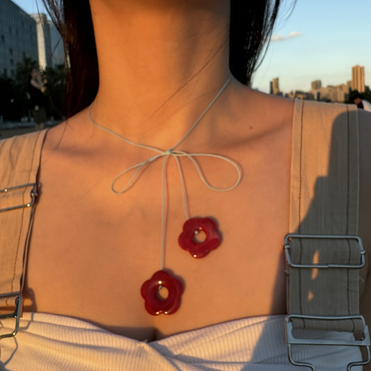 Flowers Cord Necklace