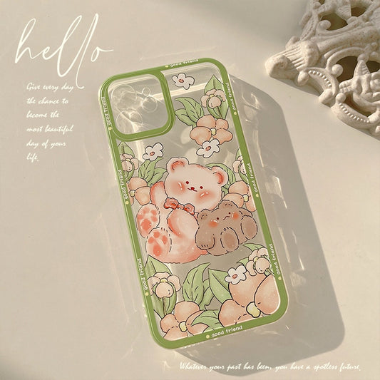 Bear Flower Garden iPhone Phone Case