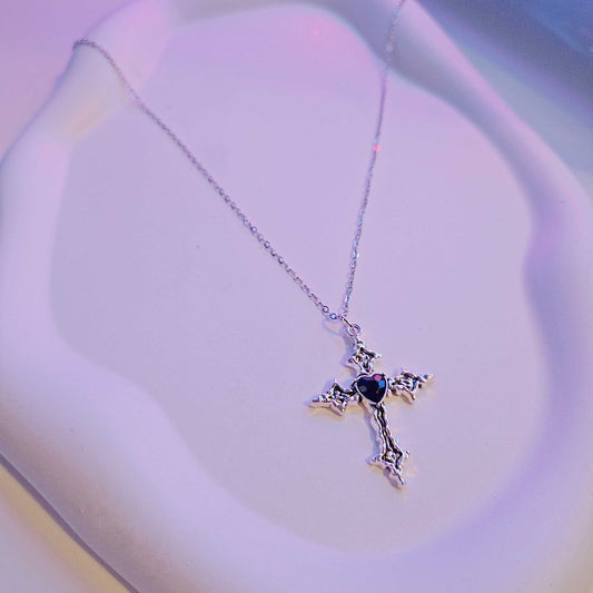 Cross Heart Y2K Necklace