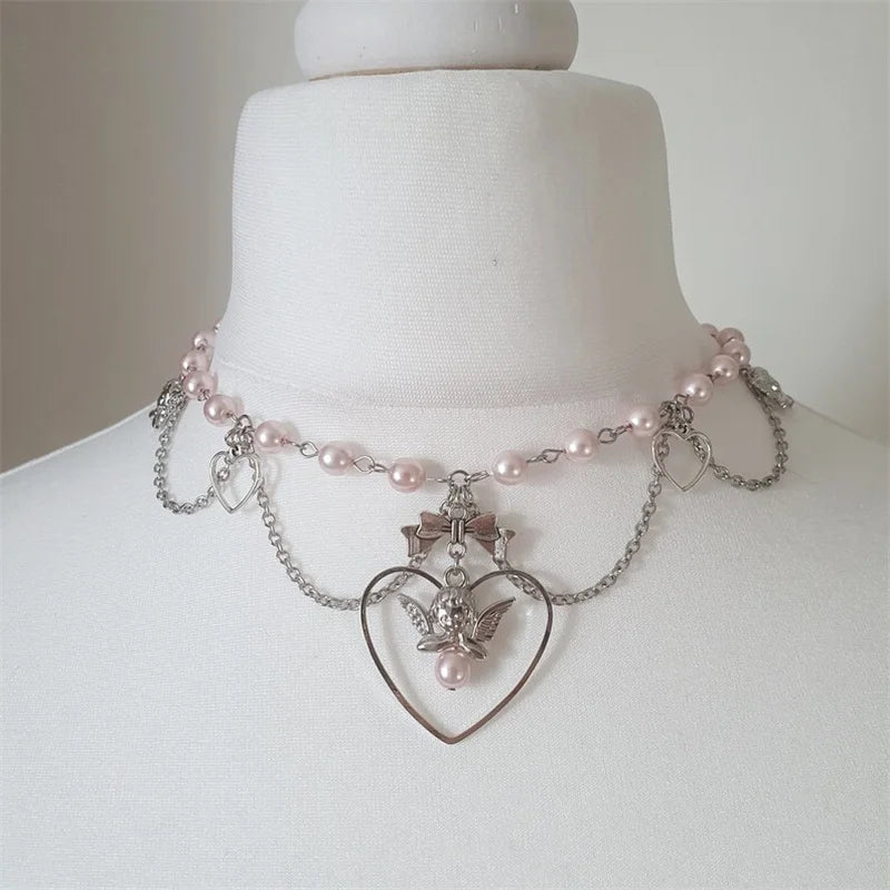 Angelcore Pearl Heart Necklace